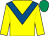 Yellow, royal blue chevron, emerald green cap (Louis Hill)