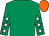 Emerald green, white stars on sleeves, orange cap (Mr Eamonn Elliott)