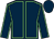 Dark Blue, light green seams, dark blue cap (Mrs David Nagle & Mrs John Magnier)