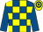 Royal blue & yellow check, royal blue sleeves, yellow & royal blue hooped cap (Urban & Rural Boys Syndicate)