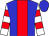 Blue, red stripe, red hoops on white sleeves (Norman, Mark And Norman Stables Llc)