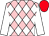 Pink & white diamonds, white sleeves, red cap (Mrs John J Murphy)