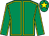 Emerald green, yellow seams, yellow star on cap (Mrs Marie Brennan)