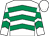 White and emerald green chevrons, white cap (Noel Moran)