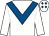 White, royal blue chevron, white cap, royal blue diamonds (P G C Syndicate)