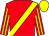 Red, yellow sash, striped sleeves, yellow cap (Mrs S Clifford)
