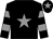 Black, grey star, hooped sleeves and star on cap (Ms A Gigliola Da Silva)