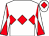 White, red triple diamond, diabolo on sleeves and diamond on cap (Love To Race Partnership)