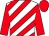 White, red diagonal stripes, sleeves and cap (Mme Cl Lenoir)