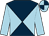 Dark blue and light blue diabolo, light blue sleeves, quartered cap (Mr B Valentine & Partner)