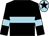 Black, light blue hoop and armlets, light blue cap, black star (D M Caslin & Partner)