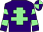 Purple, light green cross of lorraine, hooped sleeves, quartered cap (Mr Hugh P Ward)