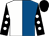 White and royal blue (halved), black sleeves, white spots, black cap (The Hon Miss Heather Galbraith)