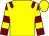 Yellow, maroon epaulets, maroon and yellow hooped sleeves, yellow cap (Mrs Stella Barclay)