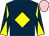 Dark blue, yellow diamond, diabolo on sleeves, pink cap (Mr D R Kilburn & Mr A N Horncastle)