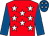 Red, white stars, royal blue sleeves, royal blue cap, white stars (Mr A Horabin)