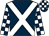 Dark blue, white cross belts, checked sleeves and cap (The Caledonian Racing Society)