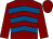Maroon & royal blue chevrons, maroon sleeves & cap (Mrs D Vasicek)