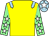 Yellow, light blue epaulets, light green sleeves, white stars, light blue cap, white star (Mr B Jordan)