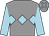 Grey, light blue triple diamond, sleeves and diamonds on cap (Ayr Racecourse Club)