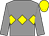 Grey, yellow triple diamond, yellow cap (Paget Bloodstock Limited)