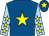 Royal blue, yellow star, light blue sleeves, yellow stars, royal blue cap, yellow star (Woodcock Electrical Limited)