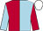 Light blue & scarlet halved, sleeves reversed, white cap (H R D McCalmont & Hamish McCalmont)