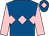 Royal blue, pink triple diamond, sleeves and diamond on cap (William&Camilla Haines &Phil Cunningha)