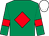 Emerald green, red diamond and armlets, white cap (Mr G A Harker)