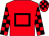 Red, black hollow box, checked sleeves and cap (Mr A Melville)
