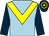 Light blue, yellow chevron, dark blue sleeves, dark blue and yellow hooped cap (Geoff Topham & Don Eddy)