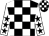 Black and white check, white sleeves, black stars (Bernard Hoggarth Racing)