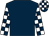 Dark blue, dark blue and white check sleeves and cap (The High Flying Bird Partnership)