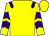 Yellow, purple epaulets, chevrons on sleeves (Mrs A L Heayns)