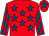 Red, royal blue stars, striped sleeves and star on cap (The Chancers And Mrs R Carr)