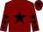 Maroon, black star, maroon sleeves, black stars, maroon cap, black star (Show Me The Money Uk Ltd)