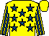 Yellow, royal blue stars, striped sleeves, yellow cap (P D Smith Holdings Ltd)