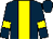 Dark blue, yellow stripe and armlets (Mr R D Rainey)