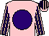 Pink, purple disc, striped sleeves and cap (Ms Sara Hattersley)