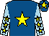 Royal blue, yellow star, light blue sleeves, yellow stars, royal blue cap, yellow star (Woodcock Electrical Ltd)