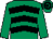 Emerald green & black chevrons, emerald green sleeves, hooped cap (Paul Rooney)