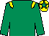 Emerald green, yellow epaulettes, yellow cap, emerald green star (Mrs Pauline McCourt)