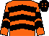 Orange & black chevrons, black cap, orange spots (Patrick Tallis)