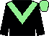 Black, light green chevron, light green cap (Karl Davis)