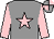 Grey, pink star & sleeves, pink & grey quartered cap (Ms Sheila Lavery)