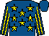 Royal blue, yellow stars, striped sleeves, royal blue cap (Beech Hill Farm Partnership)