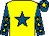 Yellow, royal blue star, royal blue sleeves, yellow stars, royal blue cap, yellow star (B A Murphy)