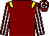 Maroon, yellow epaulettes, maroon & white striped sleeves, maroon & white hooped cap (F Fahy)