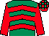 Emerald green & red chevrons, red sleeves, check cap (Rollx Syndicate & OTI Racing)