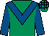 Emerald green, royal blue chevron & sleeves, check cap (J P Farrell)